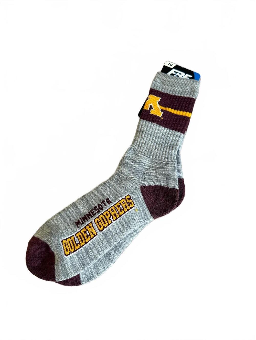 NWT Minnesota Gophers Crew-Length Socks Size Large